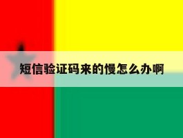 短信验证码来的慢怎么办啊