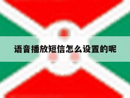 语音播放短信怎么设置的呢