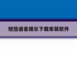 短信语音提示下载安装软件