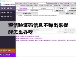 短信验证码信息不弹出来提醒怎么办呀