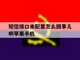 短信接口未配置怎么回事儿啊苹果手机