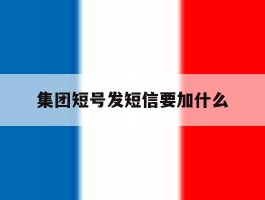 集团短号发短信要加什么