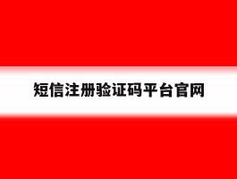 短信注册验证码平台官网