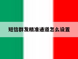 短信群发精准通道怎么设置