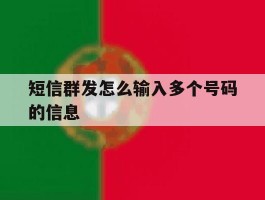 短信群发怎么输入多个号码的信息