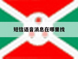 短信语音消息在哪里找