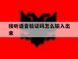 接听语音验证码怎么输入出来