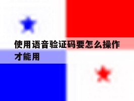 使用语音验证码要怎么操作才能用