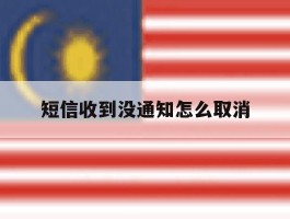 短信收到没通知怎么取消