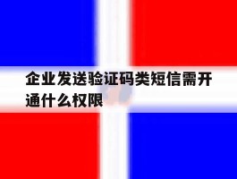企业发送验证码类短信需开通什么权限