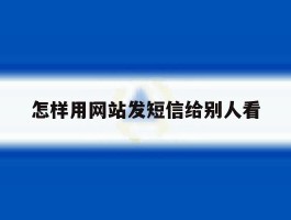 怎样用网站发短信给别人看