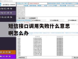 短信接口调用失败什么意思啊怎么办