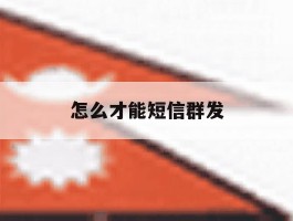 怎么才能短信群发