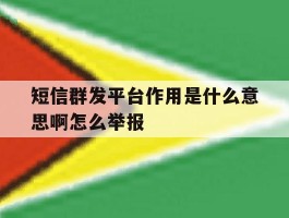 短信群发平台作用是什么意思啊怎么举报的简单介绍
