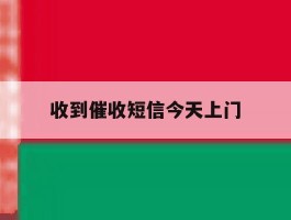 收到催收短信今天上门