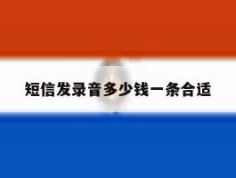 短信发录音多少钱一条合适