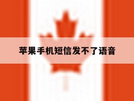 苹果手机短信发不了语音