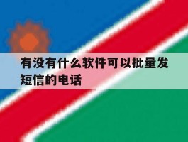 有没有什么软件可以批量发短信的电话
