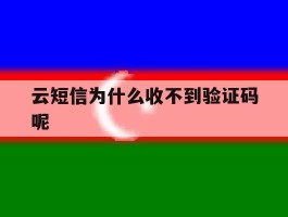 云短信为什么收不到验证码呢