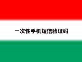 一次性手机短信验证码
