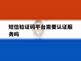 短信验证码平台需要认证服务吗