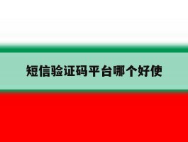 短信验证码平台哪个好使