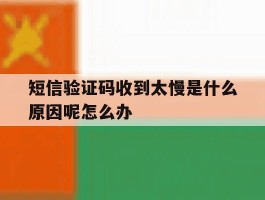 短信验证码收到太慢是什么原因呢怎么办的简单介绍