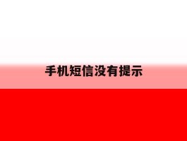 手机短信没有提示