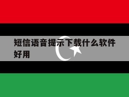 短信语音提示下载什么软件好用