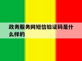 政务服务网短信验证码是什么样的