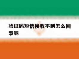 验证码短信接收不到怎么回事呢