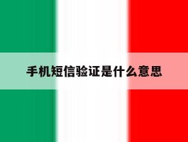 手机短信验证是什么意思