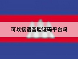 可以接语音验证码平台吗