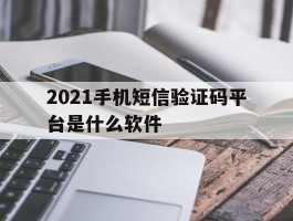 2021手机短信验证码平台是什么软件