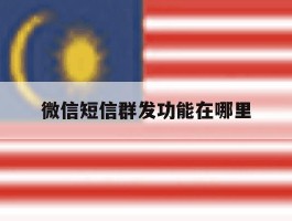 微信短信群发功能在哪里