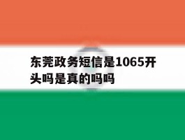 关于东莞政务短信是1065开头吗是真的吗吗的信息